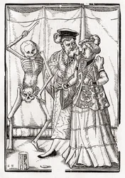 La muerte llega a la duquesa, grabado por Georg Scharffenberg, de 